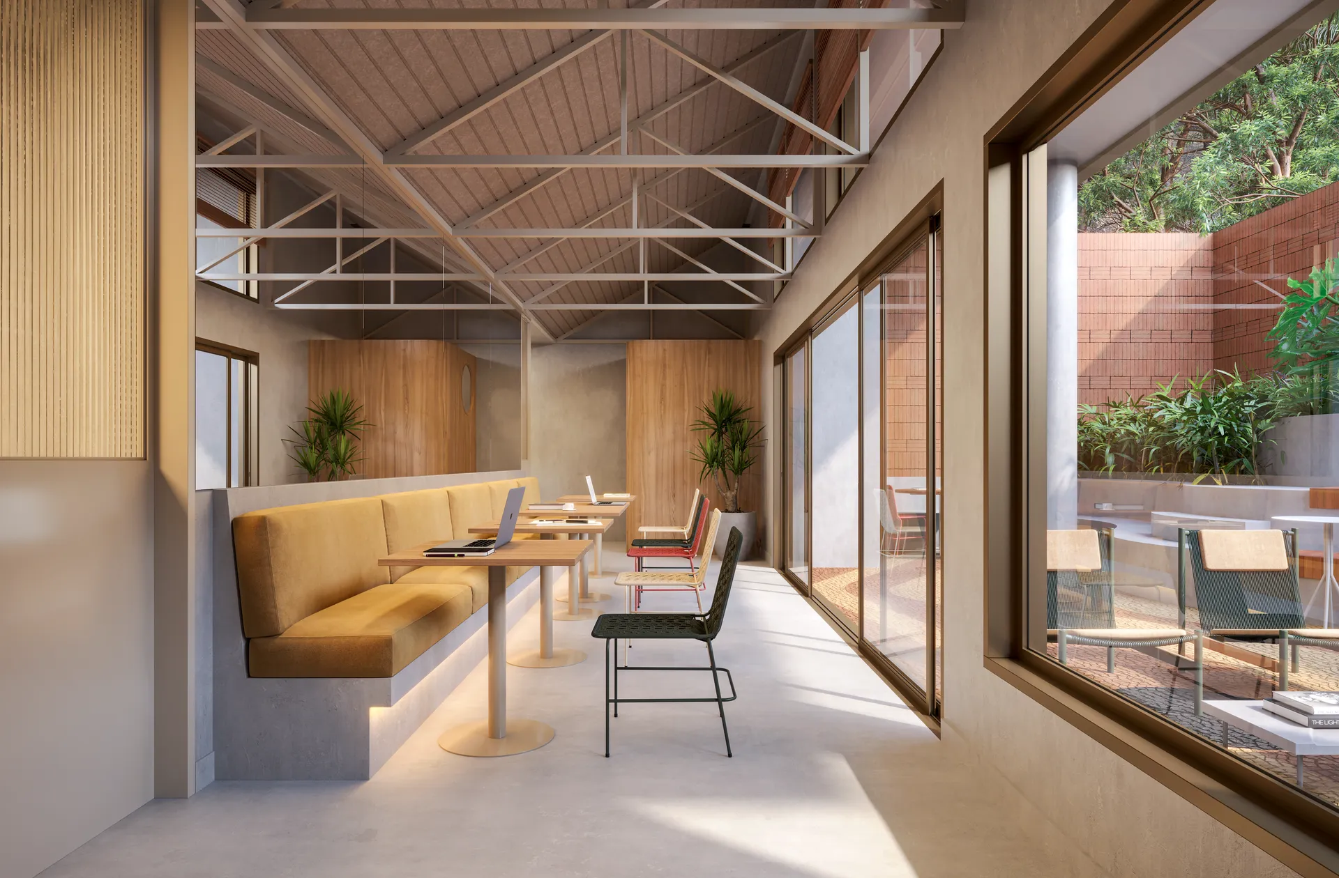 Área de coworking do empreendimento